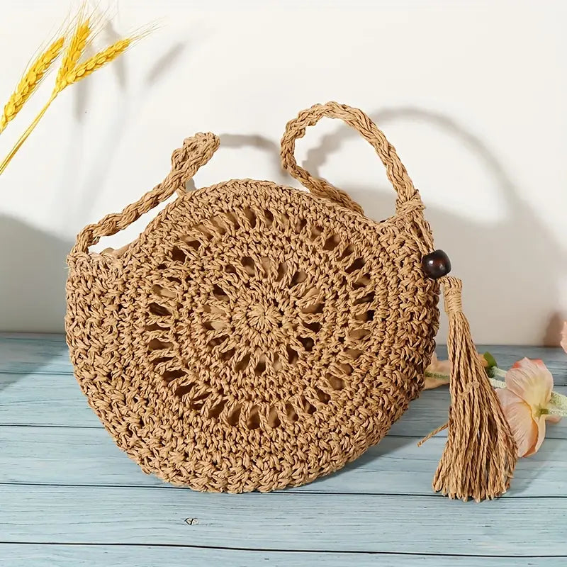 Sac Bandoulière Bohème Avec Pompon