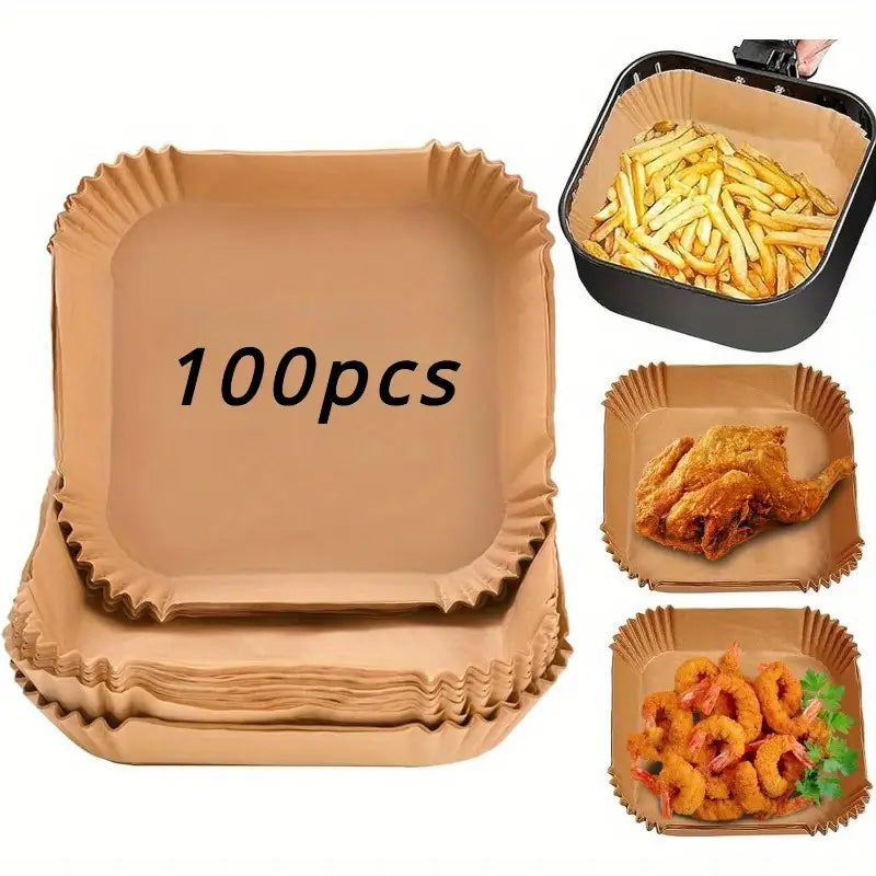 100pcs Doublures antiadhésives pour friteuse à air