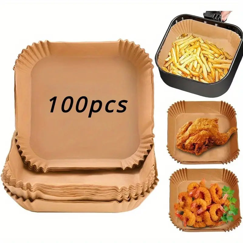 100pcs Doublures antiadhésives pour friteuse à air